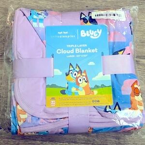 💜 Purple Bluey & Bingo Sleepytime Large Bamboo Cloud Blanket Little Sleepies NWT